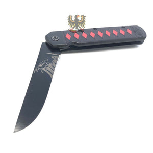MTECH FRAMELOCK  WITH BLACK AND RED STAINLESS HANDLE COOL KNIFE