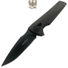 Load image into Gallery viewer, KERSHAW MARTIN FLYTHROUGH FLIPPER KNIFE 3&quot; BLACK OXIDE DROP POINT BLADE