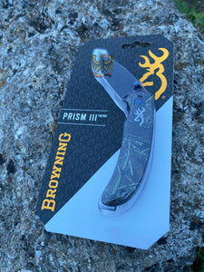 BROWNING PRISM 3 POCKET FOLDING KNIFE LINERLOCK CAMO (2.5″)