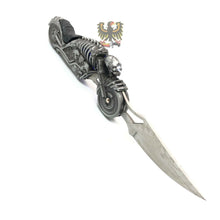 Load image into Gallery viewer, FOLDING POCKET KNIFE SKULL RIDER LED LINERLOCK WITH LED LIGHT MOTORCYCLE HARLEY