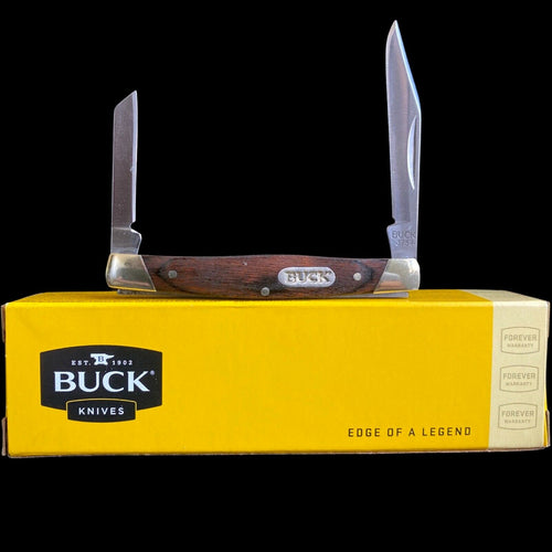 BUCK DEUCE FOLDING POCKET EVEYDAY CARRY KNIFE WITH WOOD HANDLE