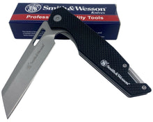 Load image into Gallery viewer, SMITH &amp; WESSON SIDEBURN FOLDING KNIFE 3&quot; BEAD BLASTED PLAIN BLADE, G10 HANDLES