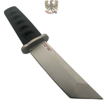 Load image into Gallery viewer, COLD STEEL MINI JAPANESE FIXED BLADE KNIFE BLACK KRAY-EX HANDLE TANTO PLAIN EDGE