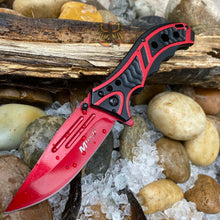 Load image into Gallery viewer, BLACK/RED ASSISTED OPENING LINERLOCK FOLDING EVERYDAY CARRY POCKET KNIFE MTECH