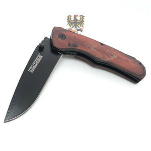 TAC FORCE ASSISTED OPENING LINERLOCK FOLDING POCKET WITH PAKKAWOOD EAGLE HANDLE