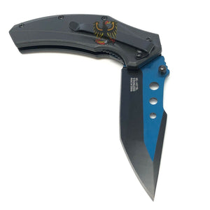LINERLOCK STAINLESS DROP POINT BLADE WITH BLACK ABS HANDLE EVERYDAY CARRY KNIFE