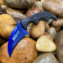 Load image into Gallery viewer, FIXED KARAMBIT HAWK MILITARY STYLE KNIFE STAINLESS BLUE BLACK SERRATED TACTICAL
