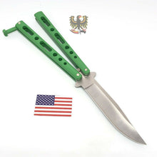 Load image into Gallery viewer, BEAR &amp; SON 5.13&quot; CLOSED. 3.63&quot; SATIN FINISH GREEN 440 STAINLESS CLIP POINT BLADE