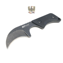 Load image into Gallery viewer, HEAVY DUTY MILITARY STYLE BLACK FIXED BLADE NECK KNIFE MTECH