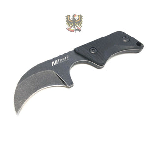 HEAVY DUTY MILITARY STYLE BLACK FIXED BLADE NECK KNIFE MTECH