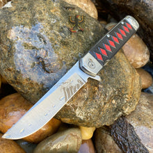 Load image into Gallery viewer, FRAMELOCK WITH BLACK AND RED FINISH STAINLESS HANDLE COOL KNIFE MTECH