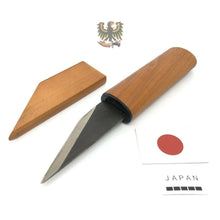 Load image into Gallery viewer, KANETSUNE FIXED BLADE KNIFE SK5 CARBON STEEL BLADE CHERRY WOOD HUNTING KIRIDASHI