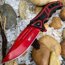 Load image into Gallery viewer, BLACK/RED ASSISTED OPENING LINERLOCK FOLDING EVERYDAY CARRY POCKET KNIFE MTECH